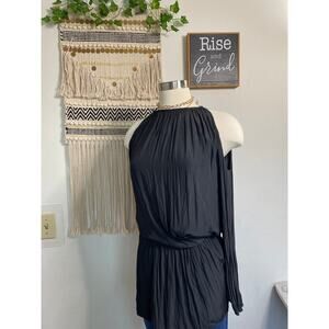 Ramy Brook Women's Cold Shoulder Smocked Mini Dress Gray XS